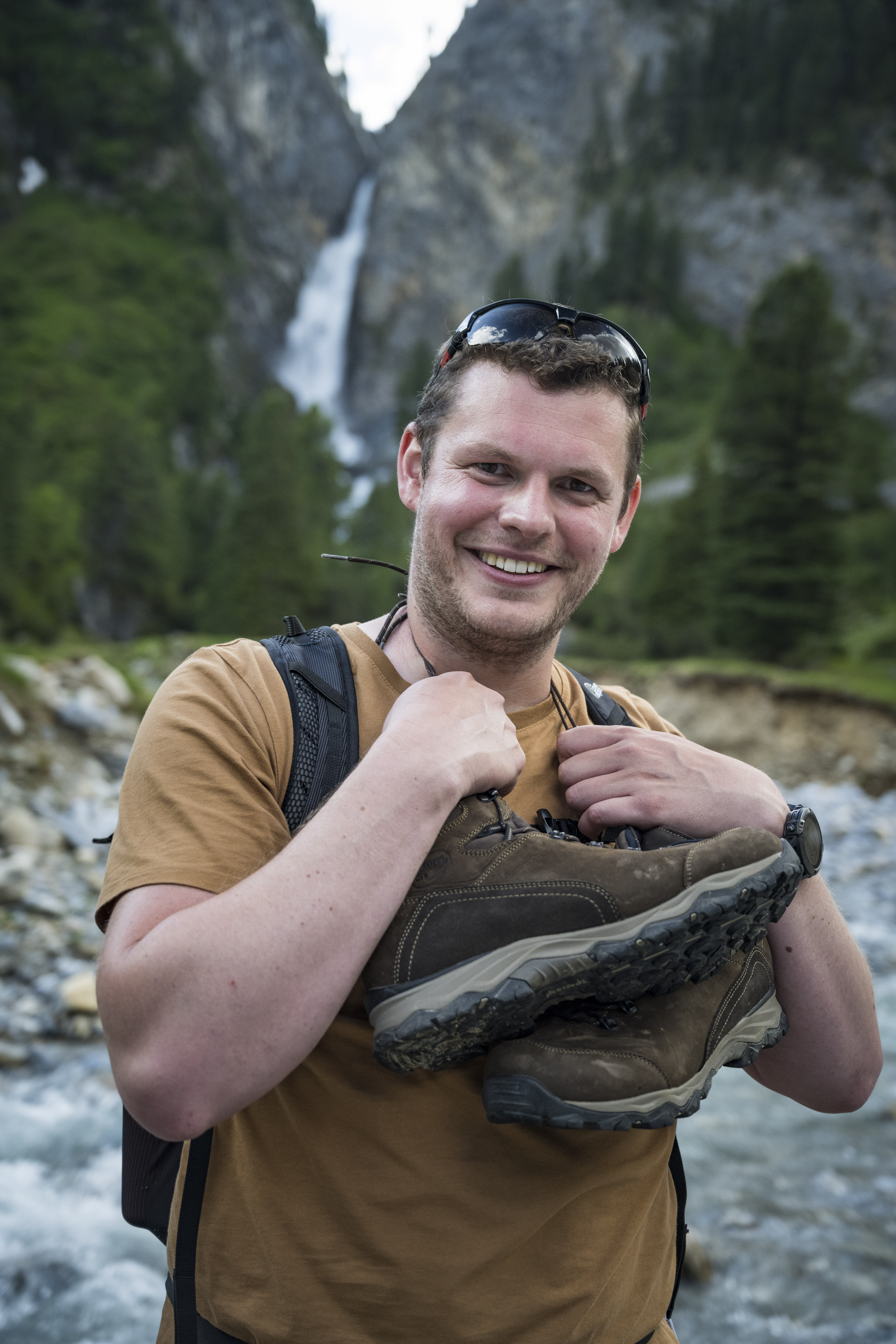 Zillertal, Austria, June 2021. Meindl hiking boots being tested. A.S. Adventure Explore Camp brings several brand ambassadors and outdoor experts together with the region of Zillertal to test outdoor equipment for real. Photo by Frits Meyst / MeystPhoto.com